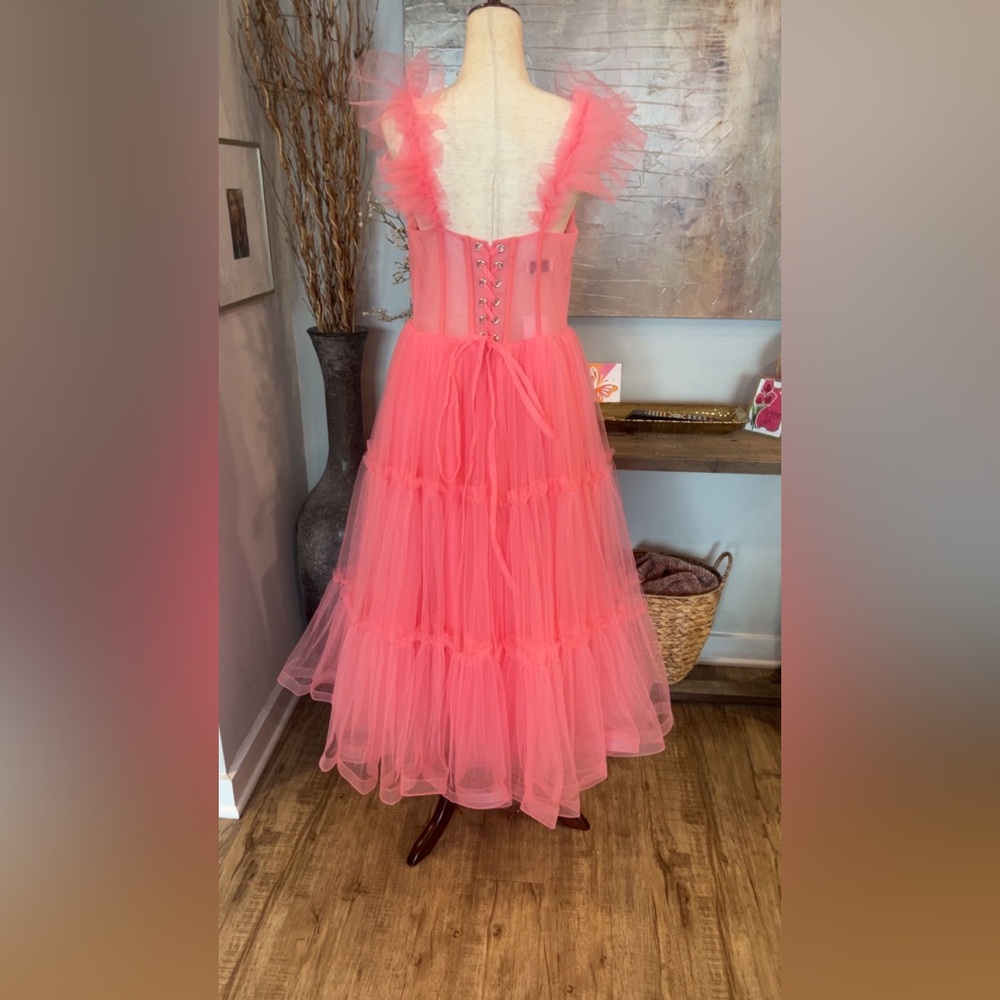 NWT Ava Gowns ‘Mia dress’ coral pink tulle corset dress size 10 - Picture 15 of 15
